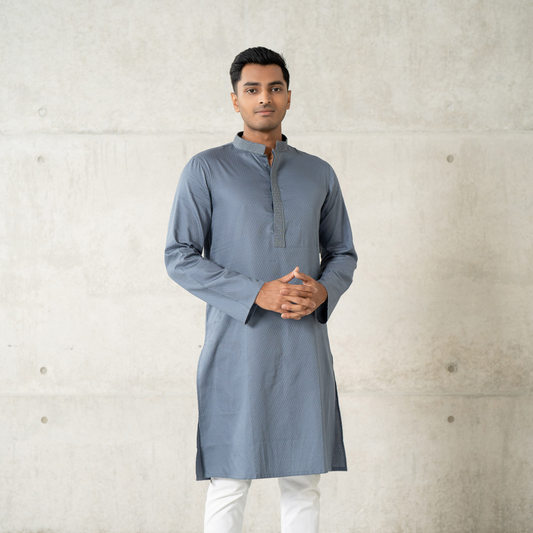 Men's Embroidered Panjabi 03 (Gray)