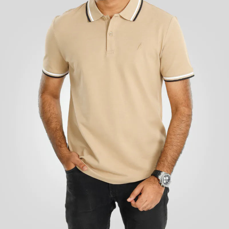 Men's Standard Polo (Beige)