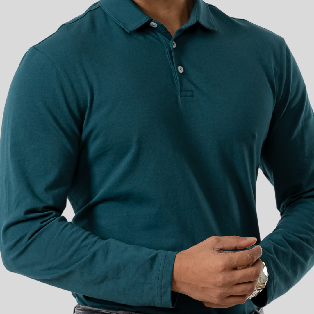 Men's Executive Full Sleeve Polo Teal