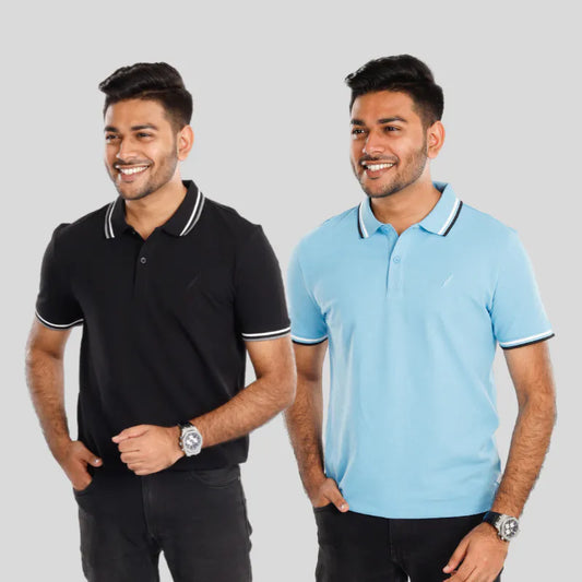 Standard Polo (Black + Sky)