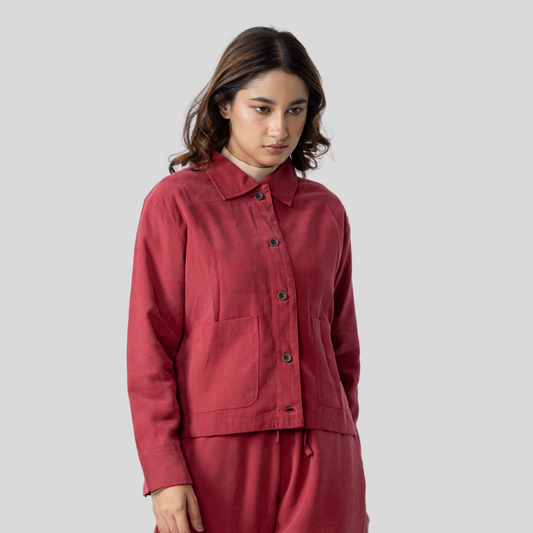 Women's Tencel Jacket (Maroon)