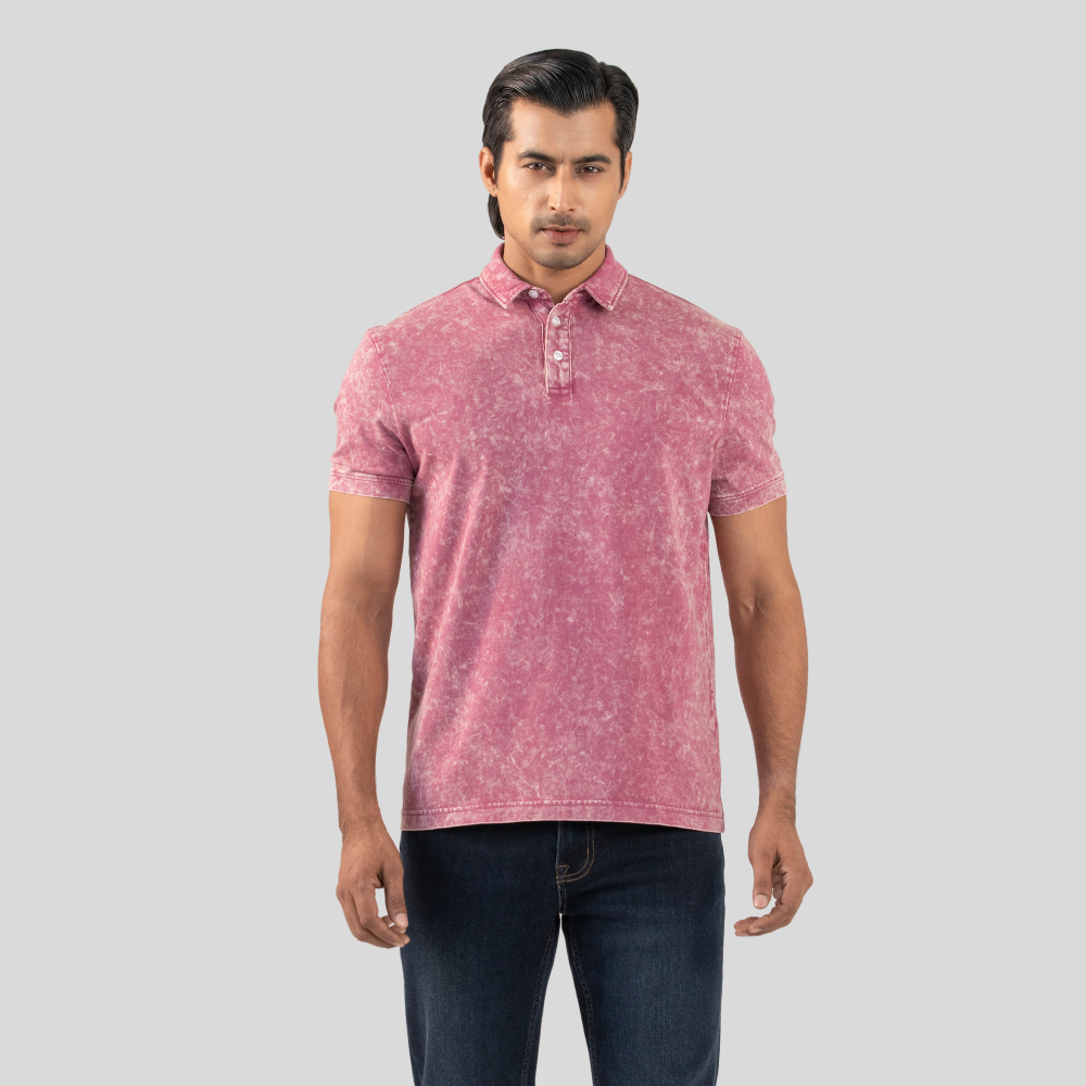 Acid Wash Polo Plum