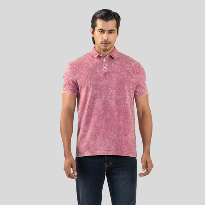 Acid Wash Polo Plum