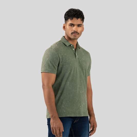 Acid Wash Polo Basil