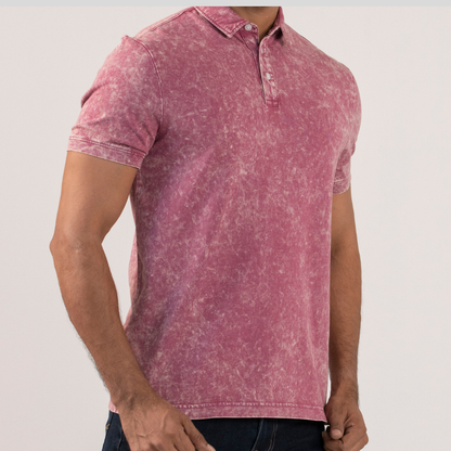 Acid Wash Polo Plum