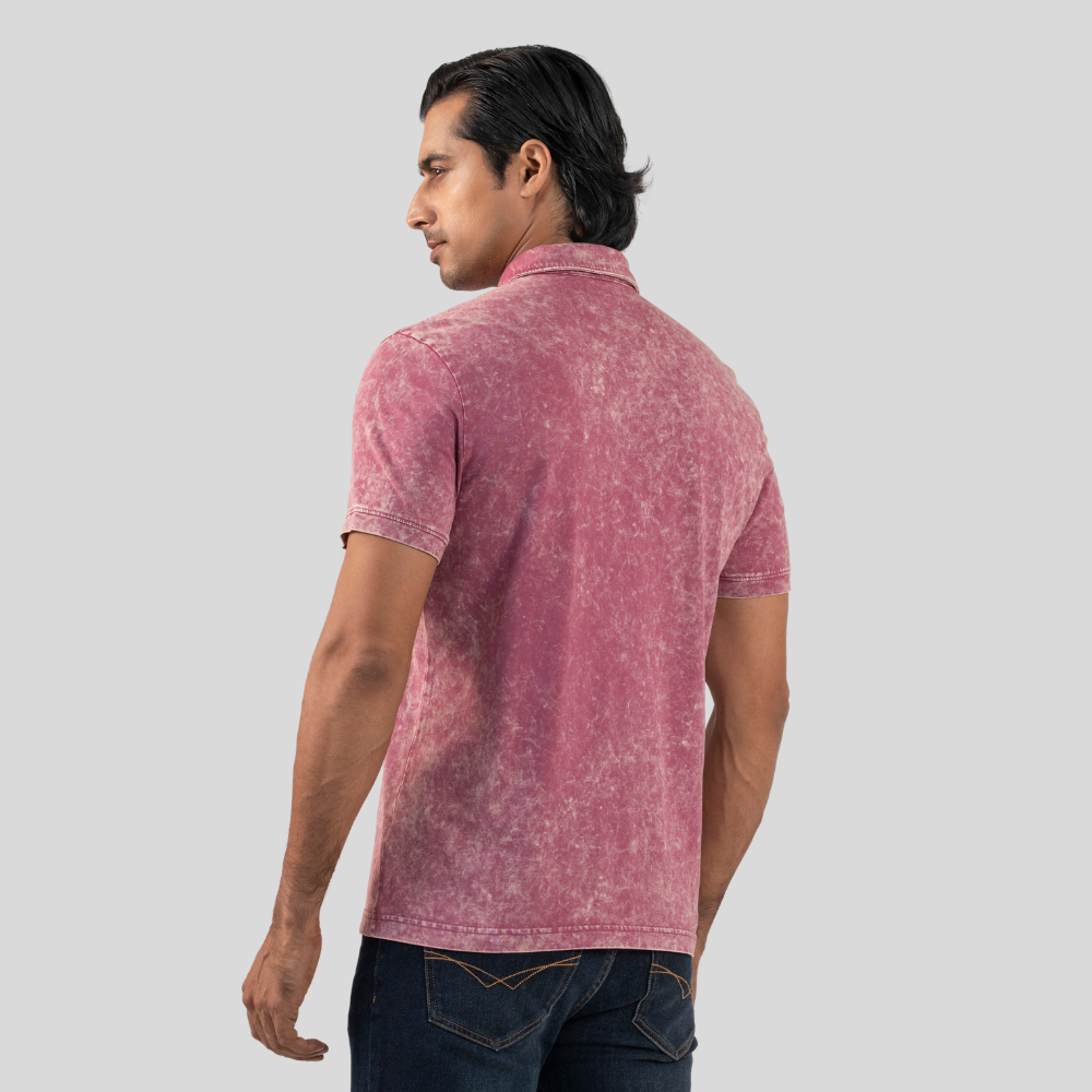 Acid Wash Polo Plum