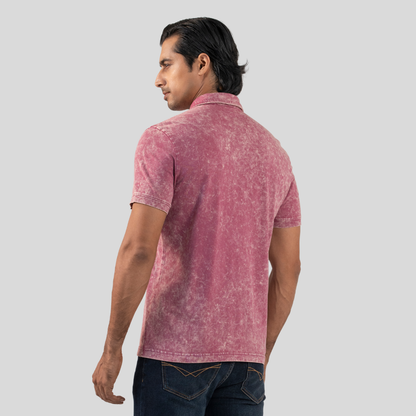 Acid Wash Polo Plum
