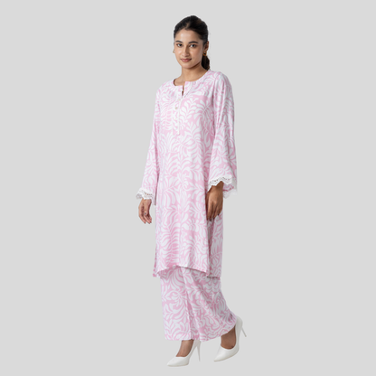AOP Linen Co-Ord L-2 Pink