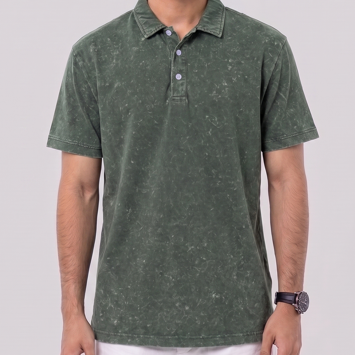 Acid Wash Polo Basil