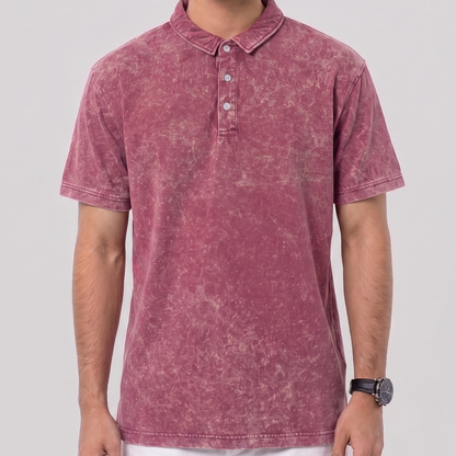 Acid Wash Polo Plum