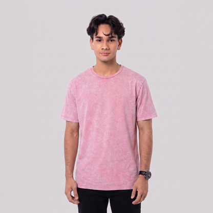 Acid Wash Tee Light Pink