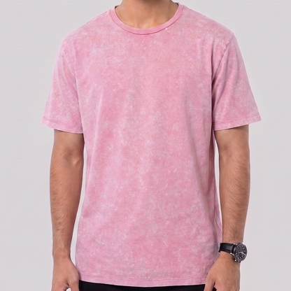 Acid Wash Tee Light Pink