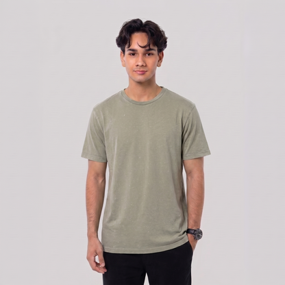 Acid Wash Tee Pale Olive