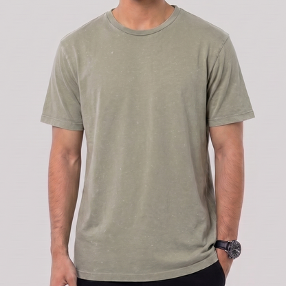 Acid Wash Tee Pale Olive