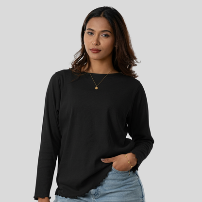 Women's B. Neck Tee Black