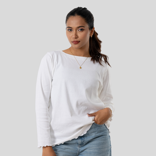 Women's B. Neck Tee Bright White