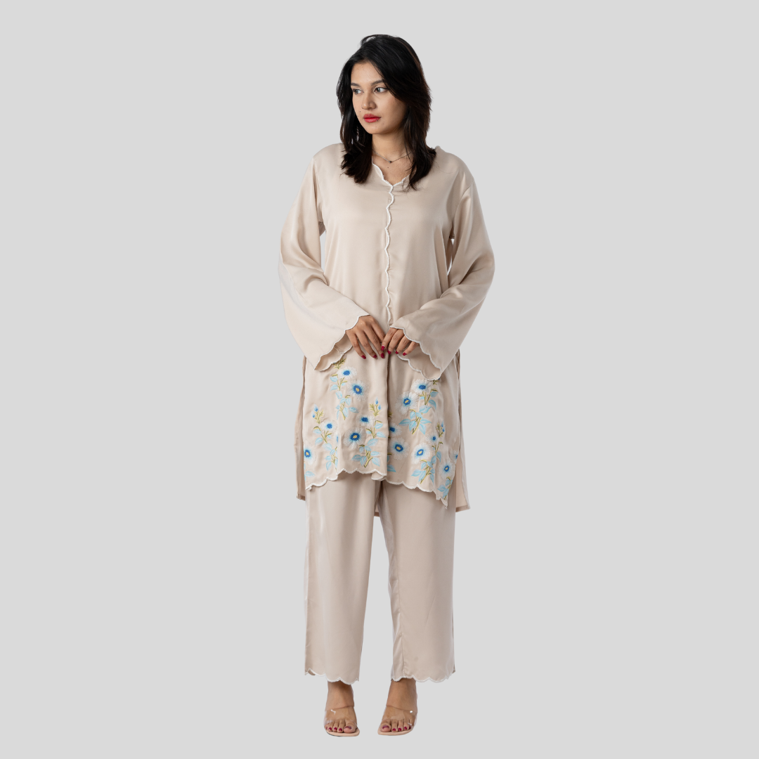 Blueberry Co-ord Set Light Beige