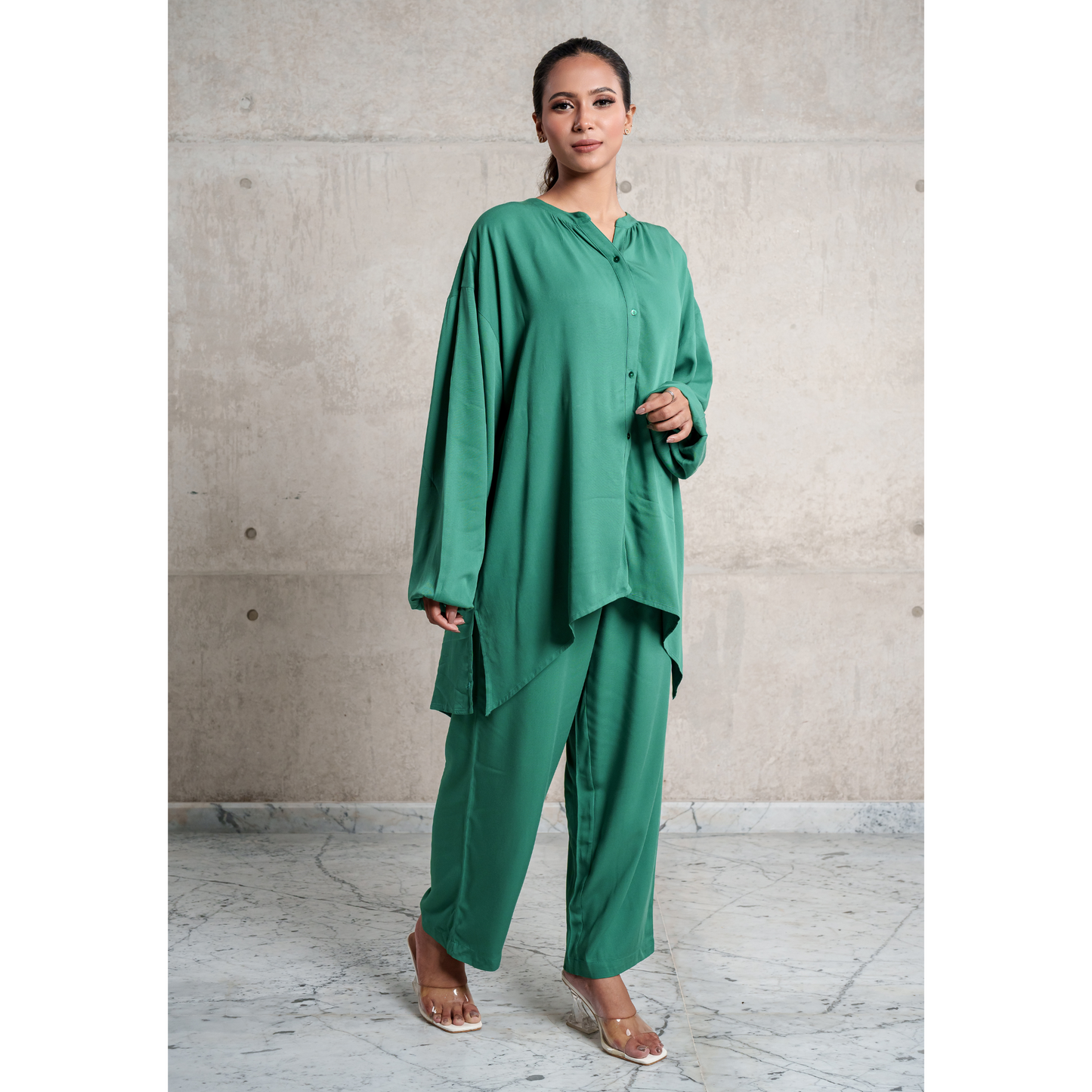 Button Co-Ord Set (Green)