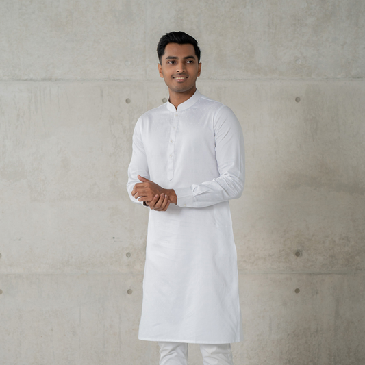 Men's Cotton Panjabi 03 (White)