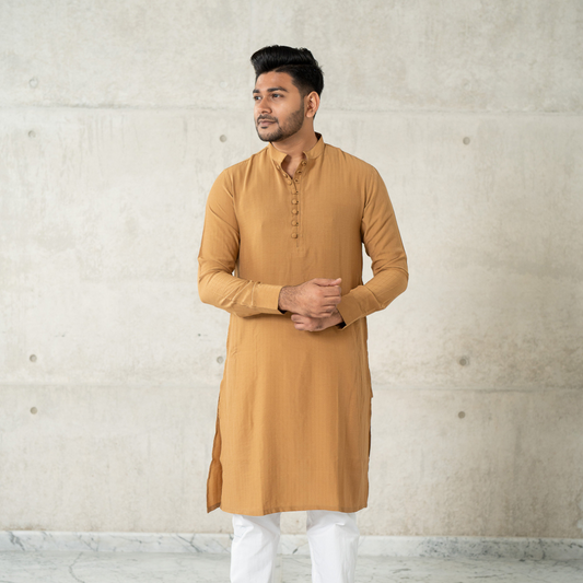 Men's Cashmilon Panjabi 01 (Mustard)