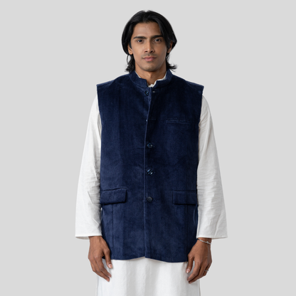 Men's Cord Waistcoat Navy
