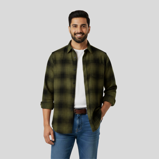 Men's Flannel Shirt Olive