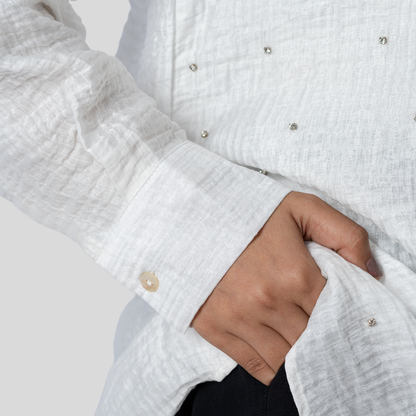 Crepe Karchupi Shirt White