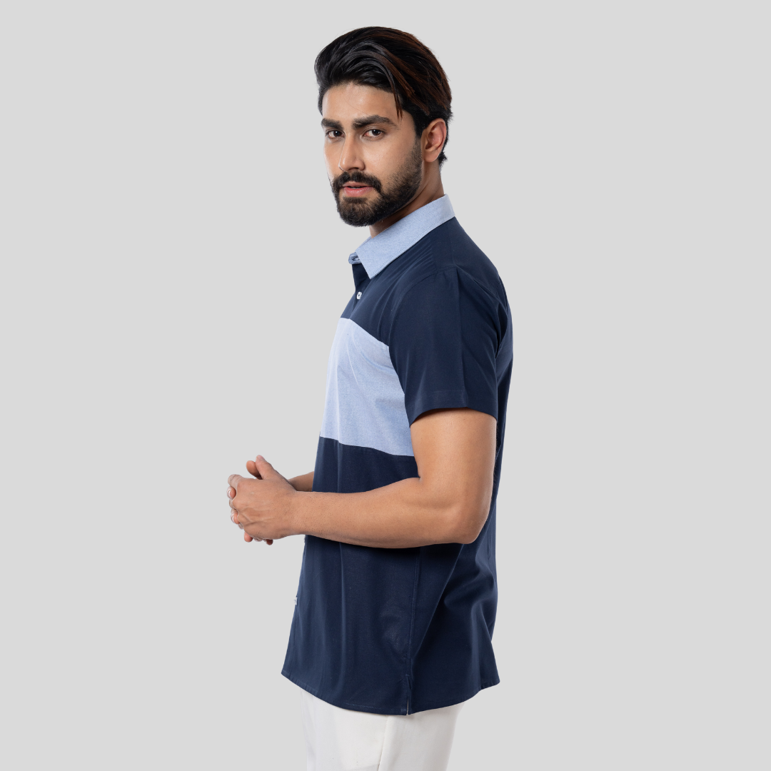 Cut & Sew Casual Shirt Sky