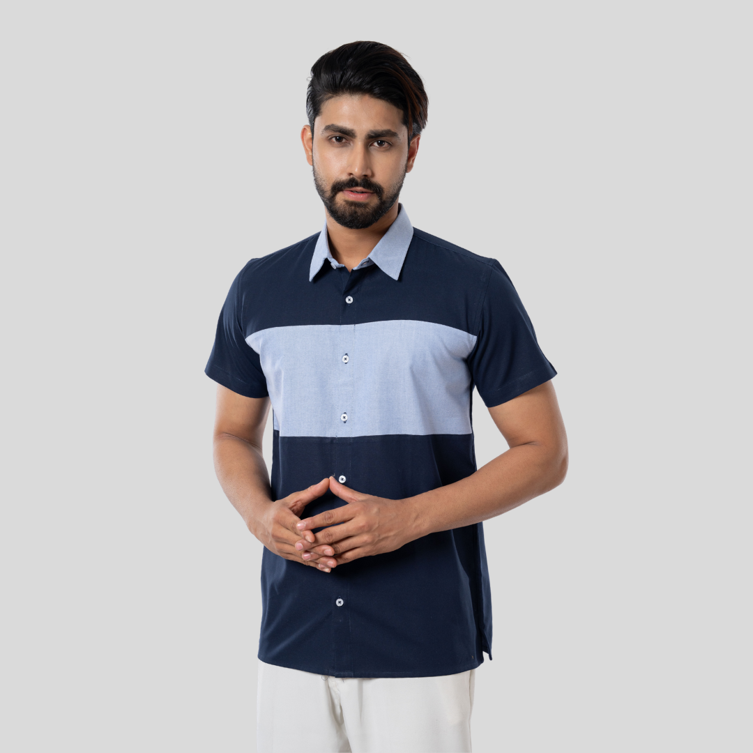 Cut & Sew Casual Shirt Sky