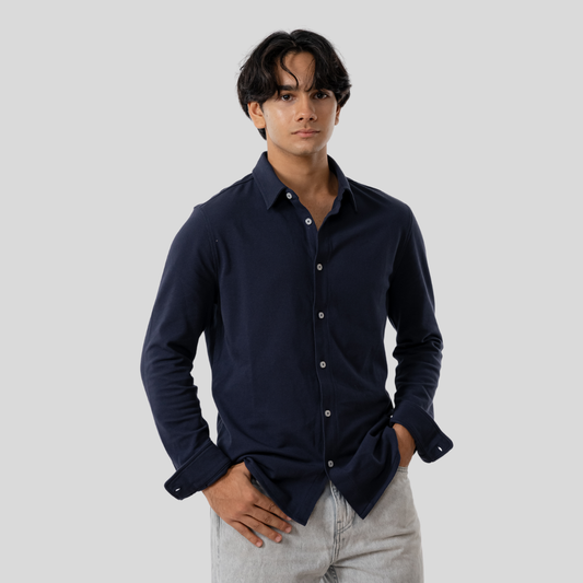Men's Knit Shirt Dark Blue
