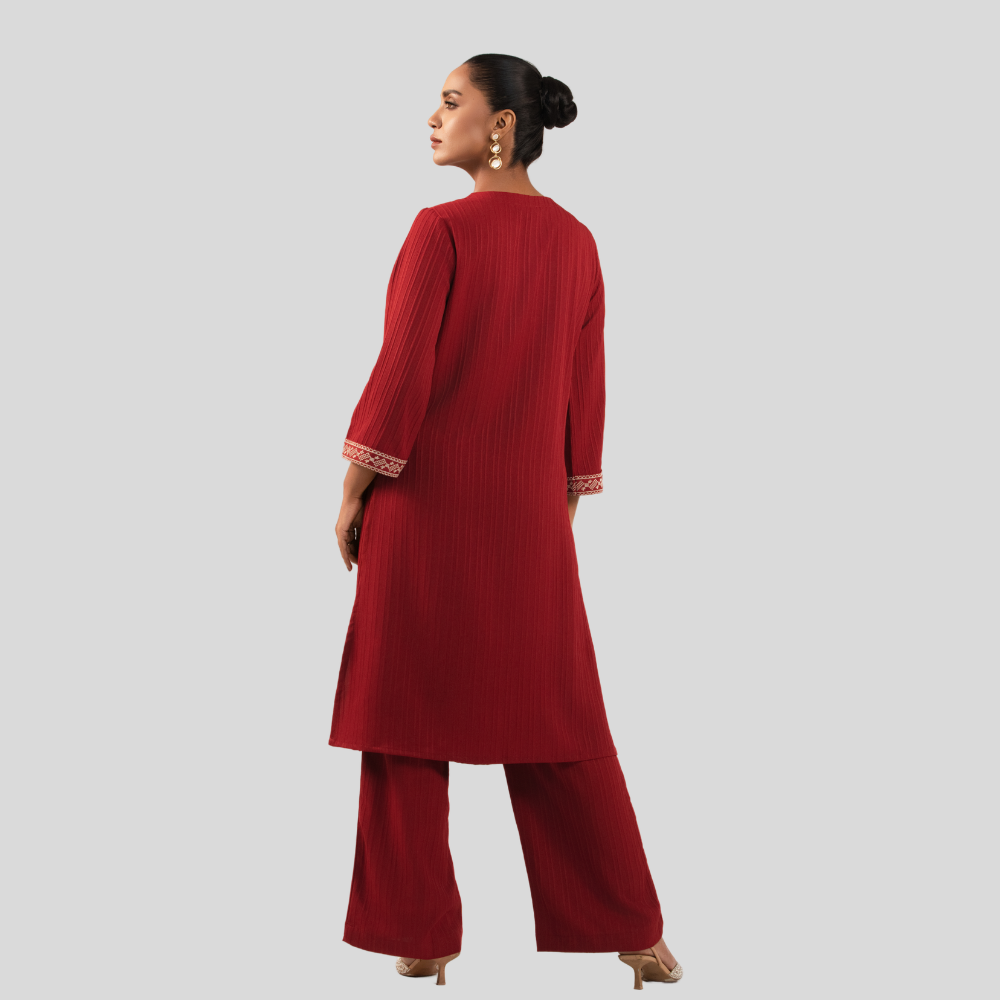 EMB Co-Ord Maroon