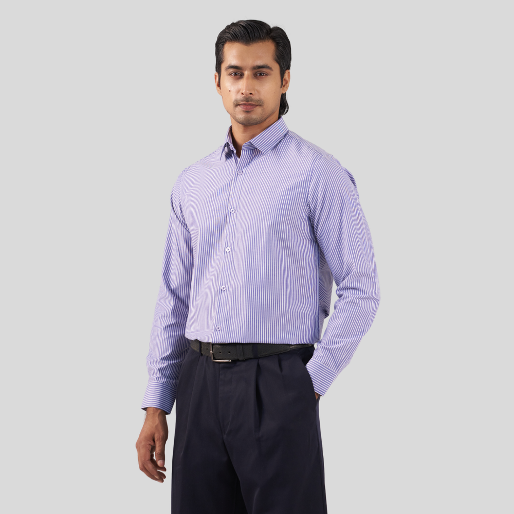 Men's Casual Shirt Blue & W