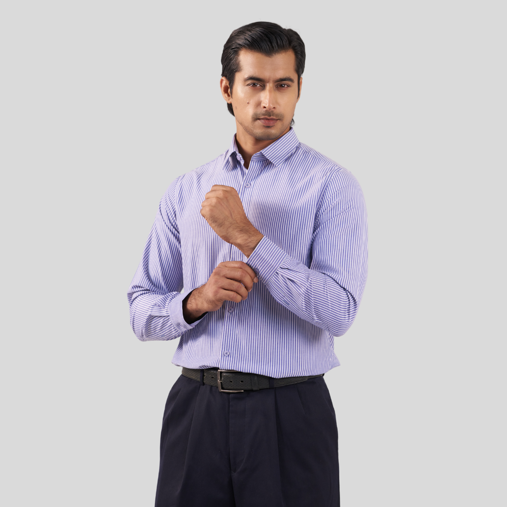 Men's Casual Shirt Blue & W