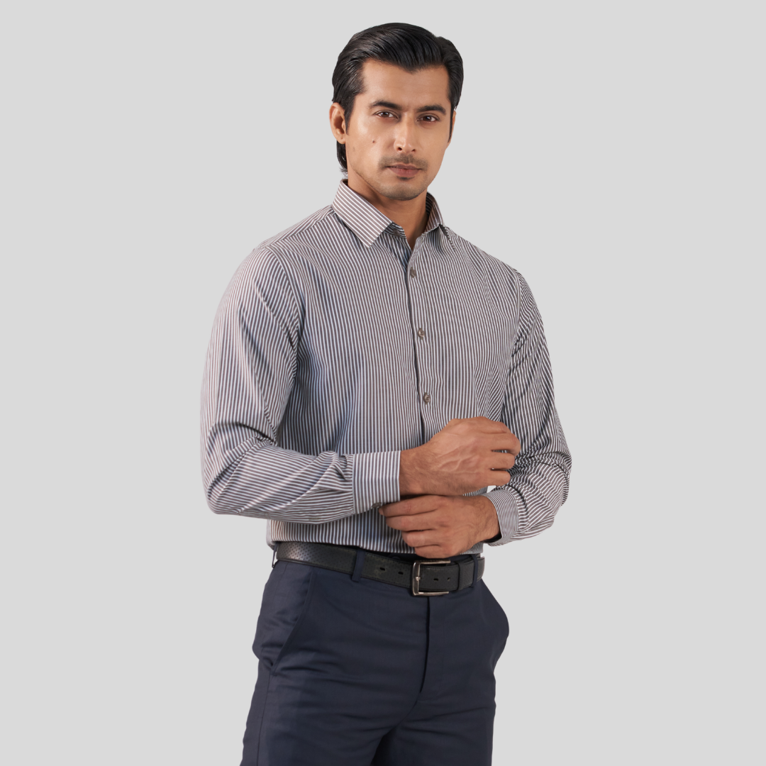 Men's Casual Shirt Charcoal & W