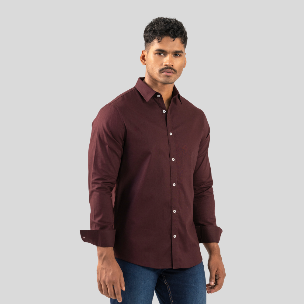 Men's Casual Shirt Wine