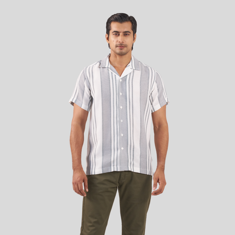Men's Cuban Shirt W & Ash STP