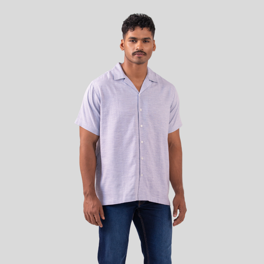 Men's Cuban Shirt W & Royal