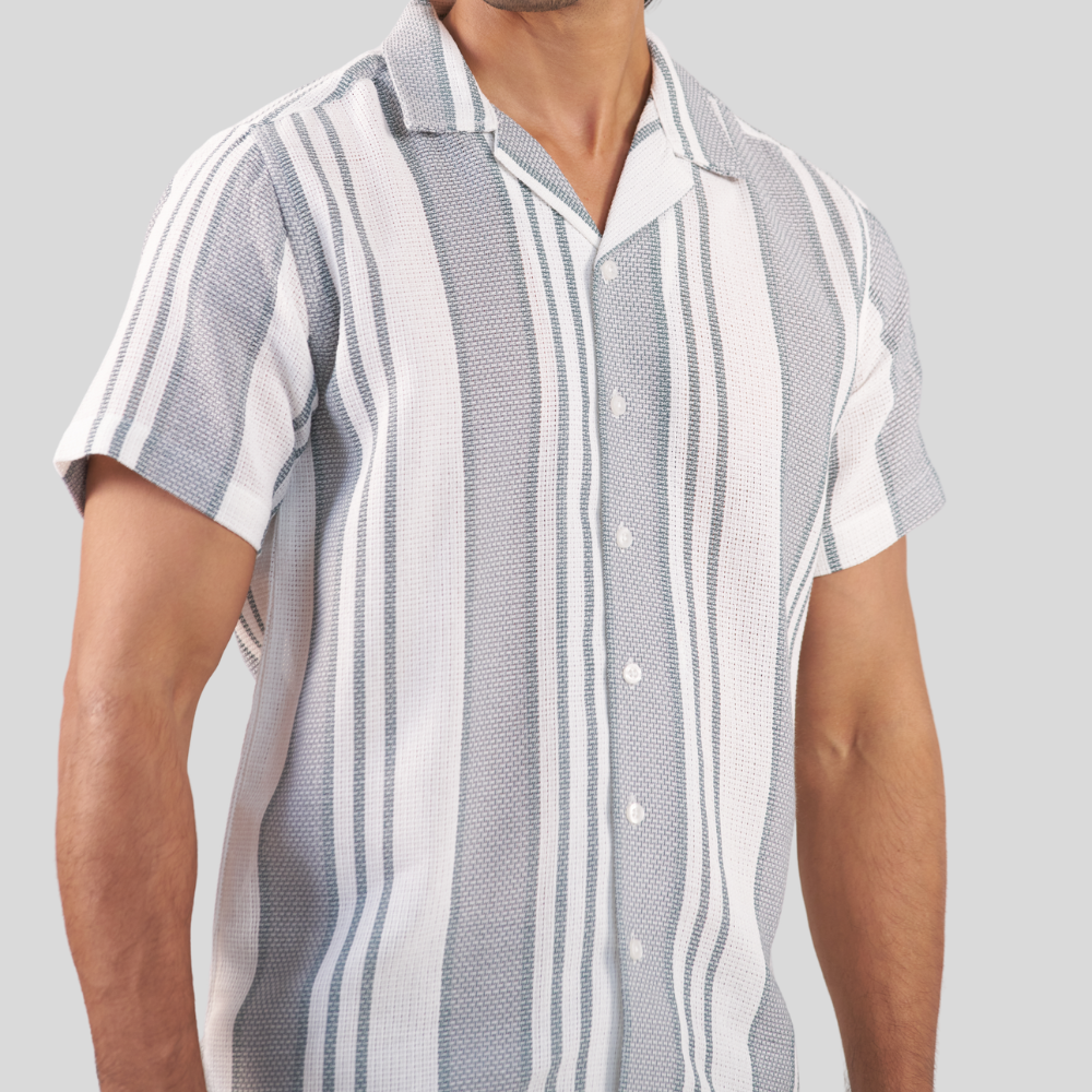 Men's Cuban Shirt W & Ash STP