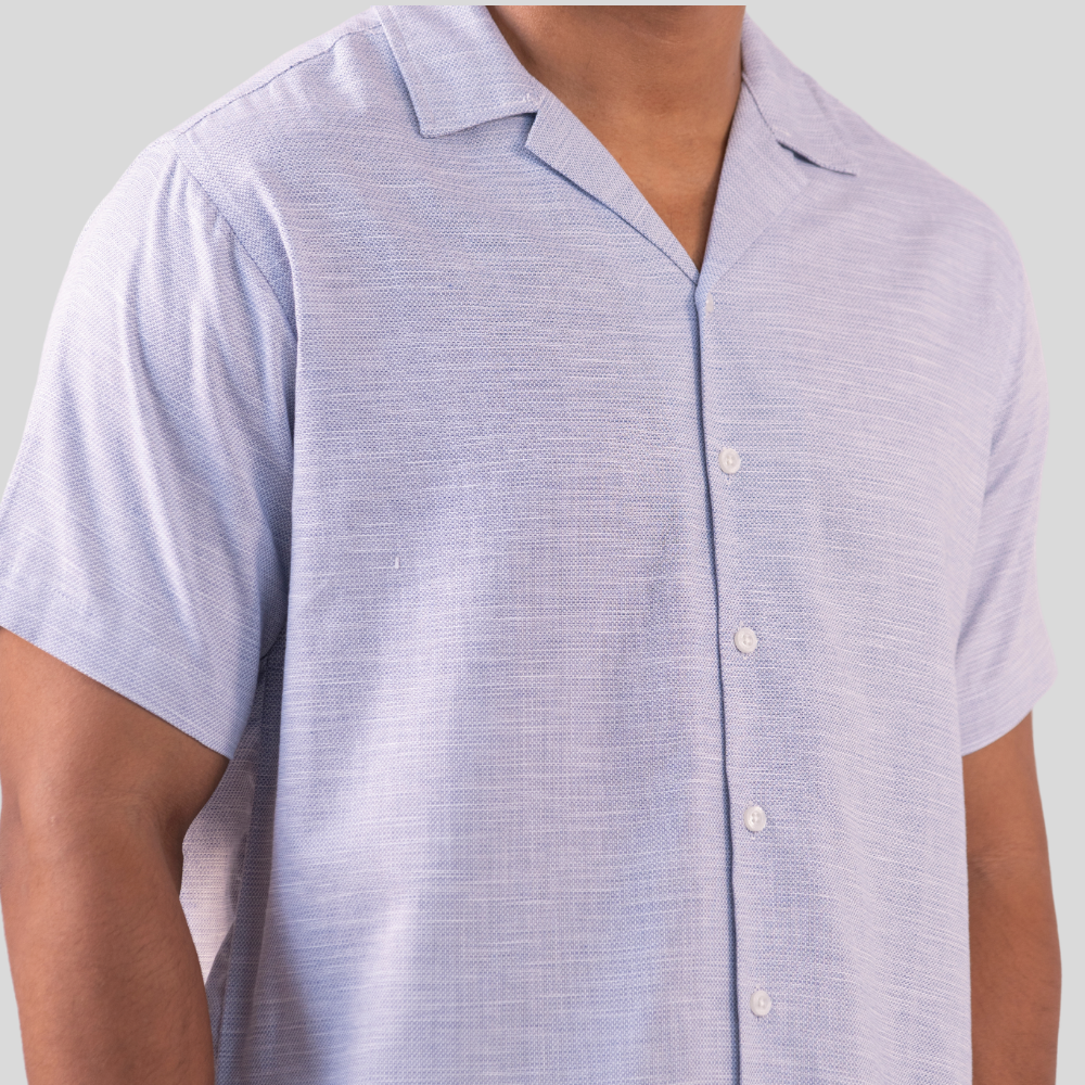 Men's Cuban Shirt W & Royal