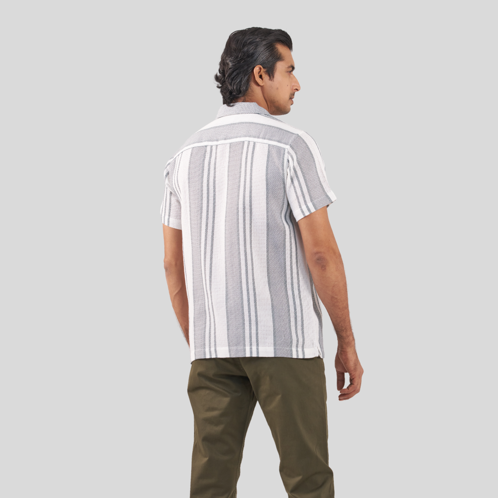 Men's Cuban Shirt W & Ash STP