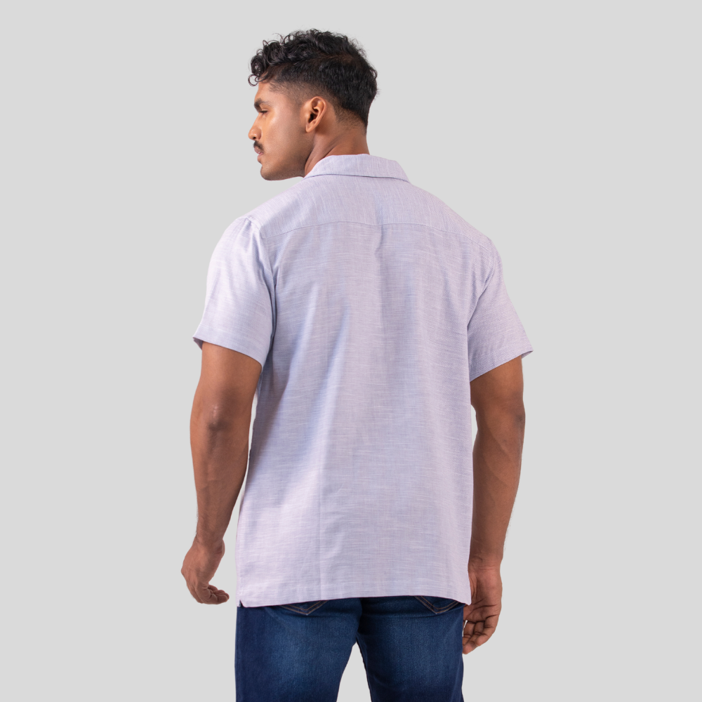 Men's Cuban Shirt W & Royal