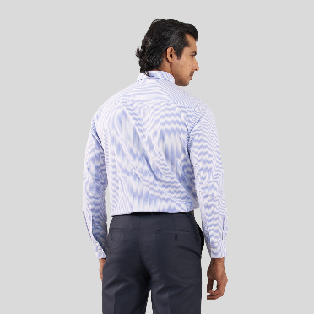 Men's Casual Shirt W & Blue