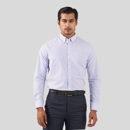 Men's Casual Shirt W & Blue