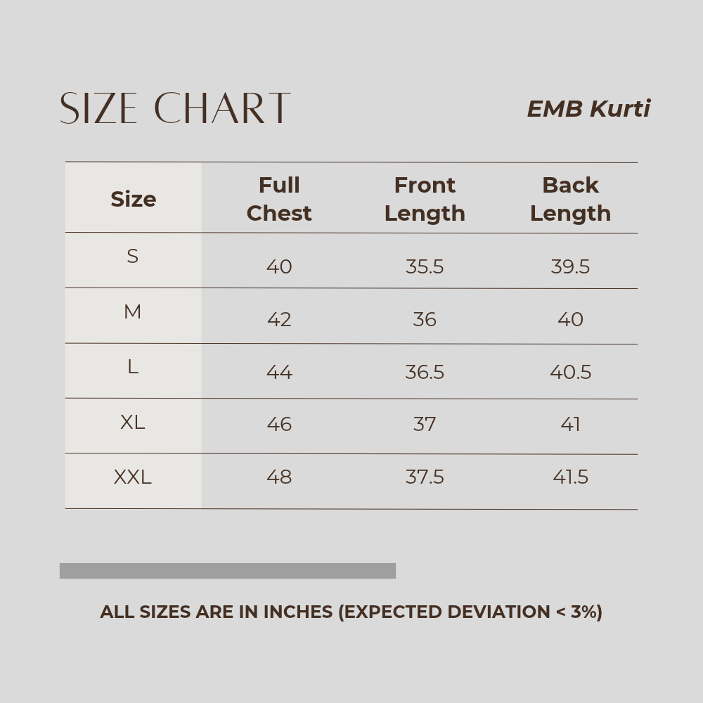 EMB Kurti Off White