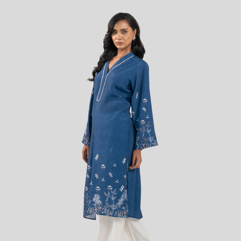 AOP Kurti Blue
