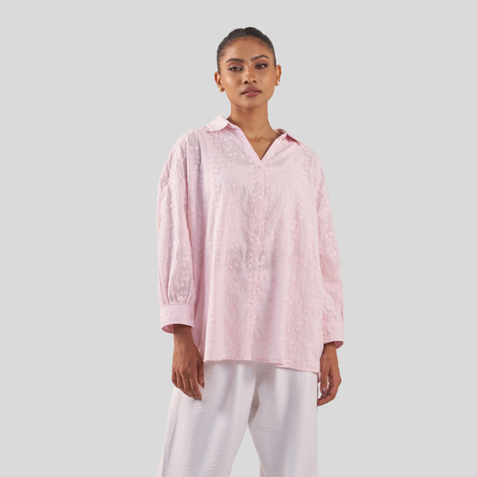 V Neck Shirt Pastel Pink
