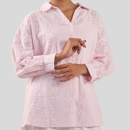 V Neck Shirt Pastel Pink