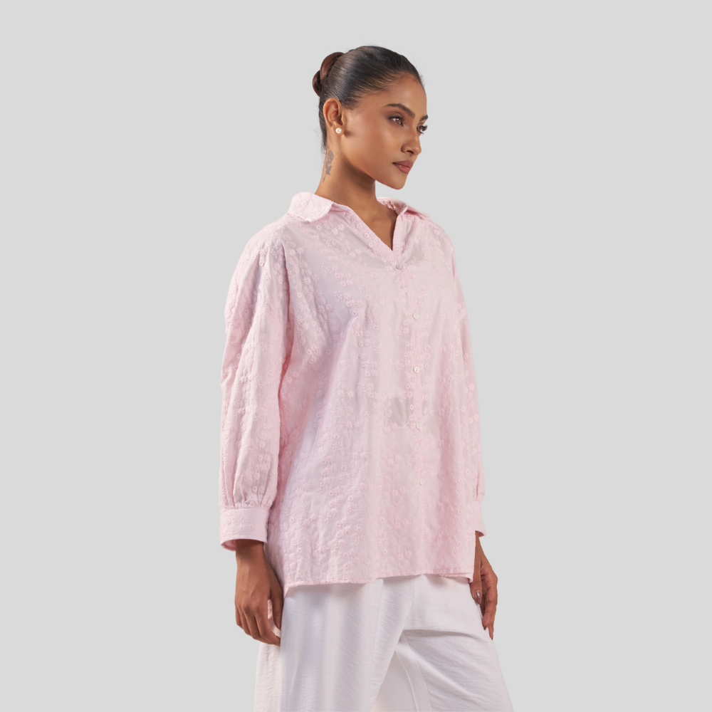 V Neck Shirt Pastel Pink