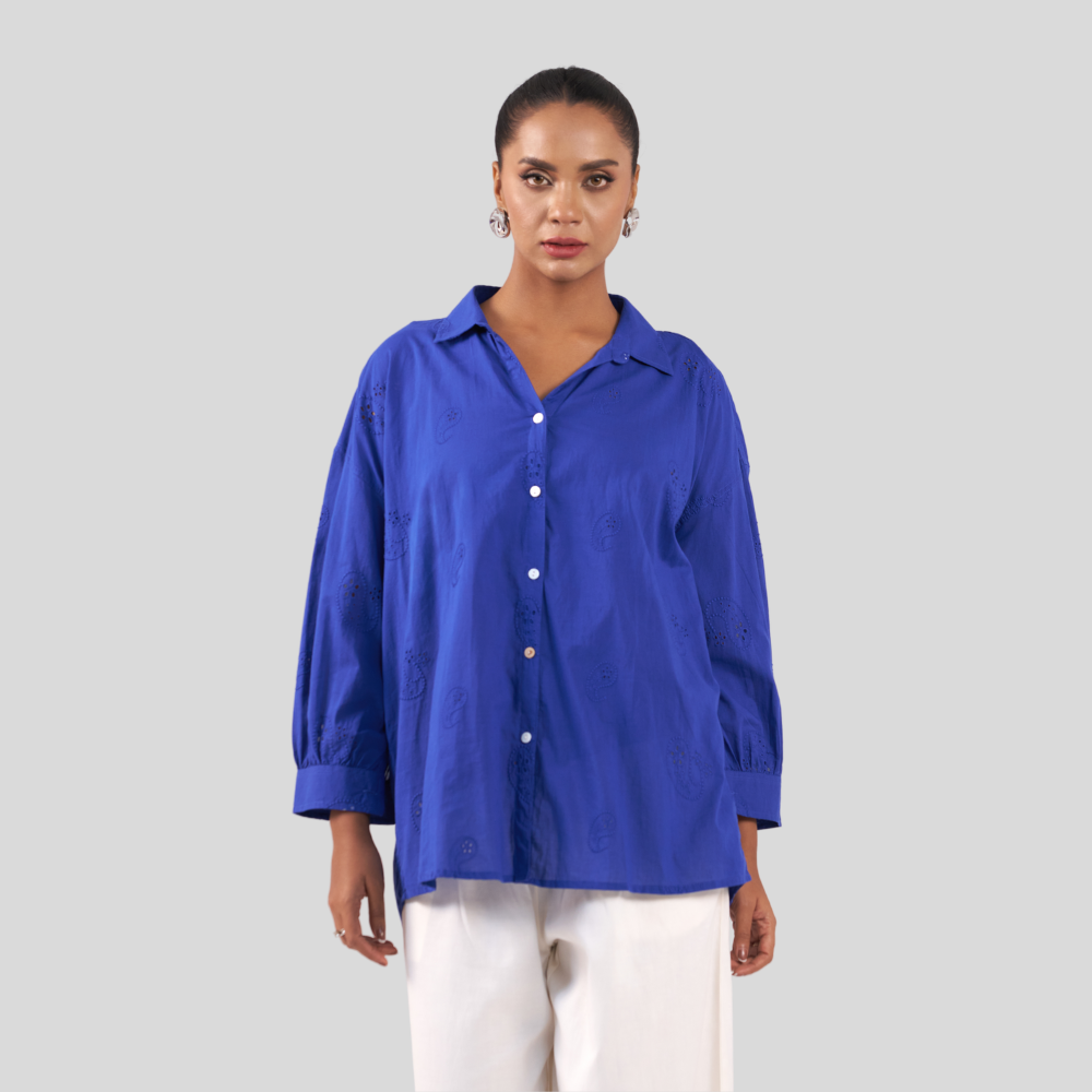 V Neck Shirt Royal Blue