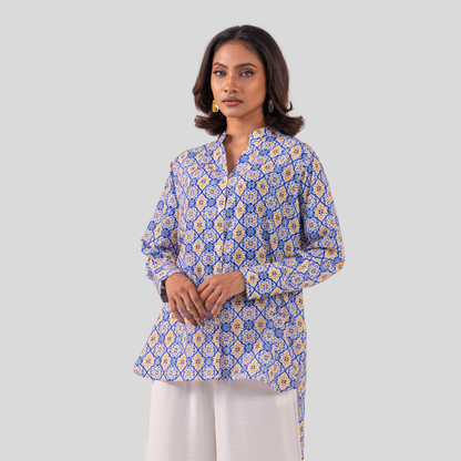 Mid Length Shirt Y & Blue